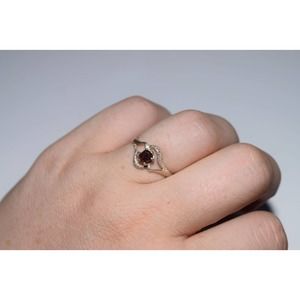 Unique Engagement Ring Handmade Garnet Ring Solid Sterling Silver Weddin…